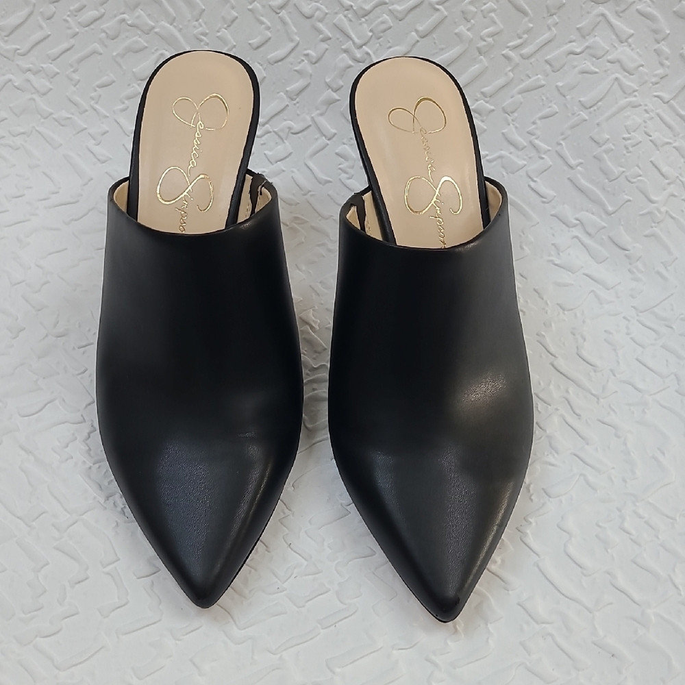 Jessica Simpson Sleek Black Mules - Picture 2 of 5